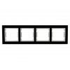 Рамка 4-ая горизонтальная черное стекло ELITRA, MUTLUSAN