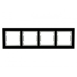 Рамка 4-ая горизонтальная черное стекло ELITRA, MUTLUSAN