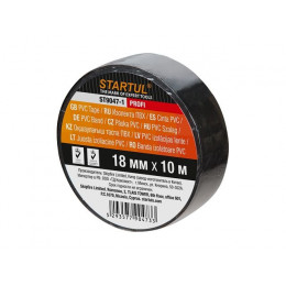 Изолента ПВХ 18ммх10м черная STARTUL PROFI (ST9047-1)