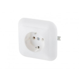 Розетка 1-ая (скрытая, с/з) белая, Эконом, Юпитер