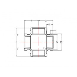 Крестовина 2" чугун оцинк., AV Engineering