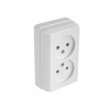 Розетка 2-ая (открытая, б/з) белая, BRON, MUTLUSAN
