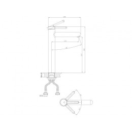 Смеситель для умывальника (Lt) D35, серия Rose белый + черный, a-five