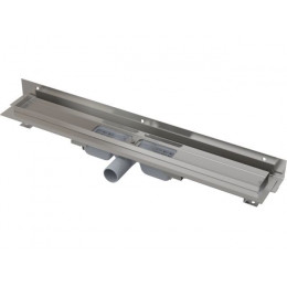 Водоотводящий желоб с порогами для перф. решетки и регул. воротником к стене, APZ104-850, Alcaplast