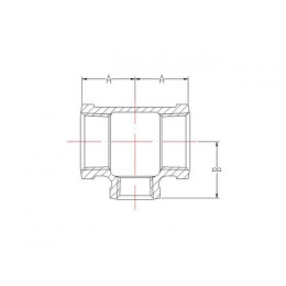 Тройник ред. 2" х 1 1/2" чугун оцинк., AV Engineering