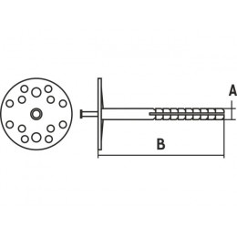 Дюбель для теплоизоляции 10х300 мм с металлич. гвоздем (50 шт в карт. уп.) STARFIX