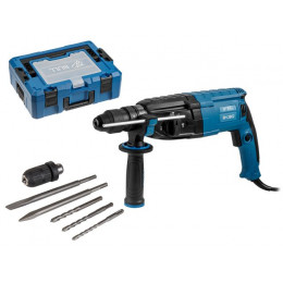 Перфоратор BULL BH 2802 в чем. Xcase 850 Вт, 3.2 Дж, 28 мм, 4 реж. + 2 зубила, 3 сверла, БЗП