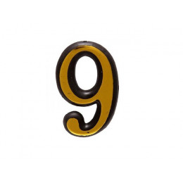 Цифра дверная АЛЛЮР пластик "9" золото
