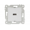 Розетка 1-ая USB (скрытая, без рамки) белая, RITA, MUTLUSAN
