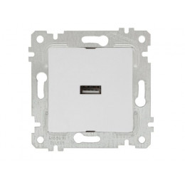 Розетка 1-ая USB (скрытая, без рамки) белая, RITA, MUTLUSAN