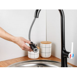 Смеситель для кухни (Lt) D35, серия Rose черный + белый, a-five