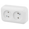 Розетка 2-ая (открытая, б/з) белая, Стандарт, Юпитер