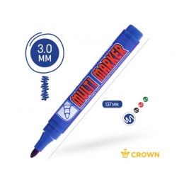 Маркер промышл. перманентный фетровый синий CROWN MULTI MARKER