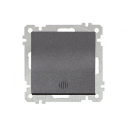 Выключатель 1-клав. (с подсветкой, скрытый, винт. зажим) дымчатый, ELITRA, MUTLUSAN