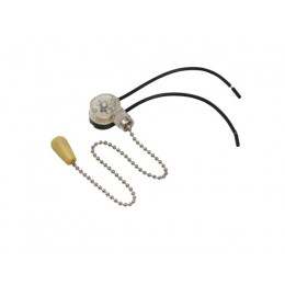 Выключатель для настенного светильника c проводом и деревянным наконечником «Silver» REXANT