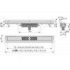 Водоотводящий желоб с порогами для перф. решетки и регул.ворот.к стене, вертик. сток, 550, Alcaplast