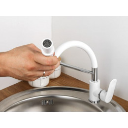 Смеситель для кухни D35-A, серия 290 белый, ECONOCE