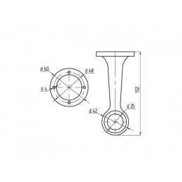 Держатель трубы d25 мм дистанционный торцевой, хром STARFIX