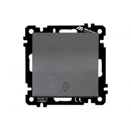 Выключатель проходной 1-клав. (скрытый, без рамки, винт. зажим) дымчатый,, DARIA, MUTLUSAN