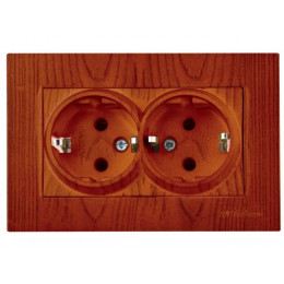 Розетка 2-ая (скрытая,с/з) вишня, RITA, MUTLUSAN