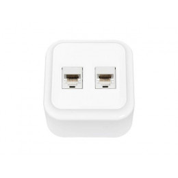 Розетка 2-ая компьютерная (открытая) белая, Пралеска, Byletrica