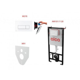 Инсталляционный сет 4 в 1 с кнопкой M570, Alca
