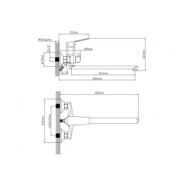 Смеситель для ванны (Lt) D35, серия WIN (black) AV Engineering