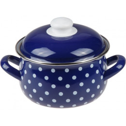 Кастрюля стальная эмалированная, 3.8 л, серия Горошек, PERFECTO LINEA