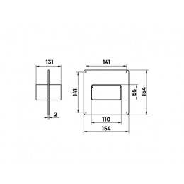 Муфта воздуховода 555 плоских каналов 55х110мм ZERNBERG