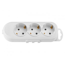 Розетка 3-ая переносная (с/з, 16А, 250В) белая, BYLECTRICA