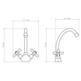 Смеситель для кухни вентильный (тип I), серия 340, ECONOCE