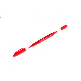 Маркер перманентный двухсторонний OfficeSpace красный, пулевидный, 0,8/2,2мм