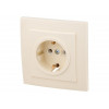 Розетка 1-ая (скрытая, с/з) бежевая, Стандарт, Юпитер