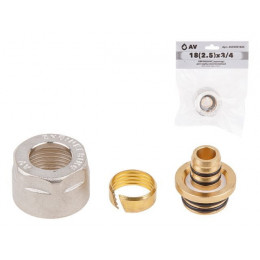 Евроконус (адаптер) 18(2.5) х 3/4" вн. для труб PEX, AV Engineering (инд. упак.)
