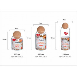 Банка для сыпучих продуктов стеклянная 500 мл, серия Handy, PERFECTO LINEA