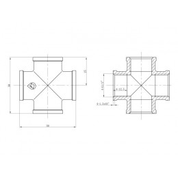 Крестовина 1/2" вн.-вн.-вн.-вн., AV Engineering (инд. упак.)