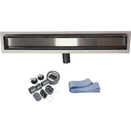 Сливной трап горизонтальный D40, нерж. сталь, сухой затвор, 70х600мм, AV Engineering