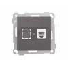 Розетка телефонная 1хRJ12 (скрытая, без рамки) дымчаиая, DARIA, MUTLUSAN