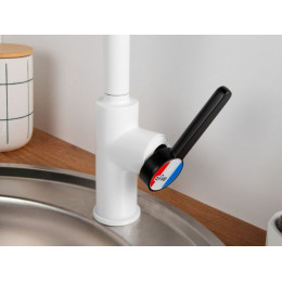 Смеситель для кухни (Lt) D35, серия Rose белый + черный, a-five