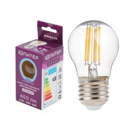 Лампа светодиодная филаментная G45 ШАР 6 Вт E27 4000К ЮПИТЕР ДЕКОР