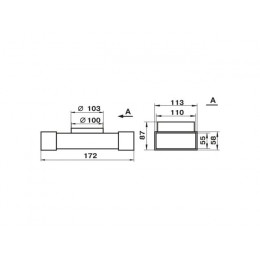 Тройник воздуховода 531 плоск/кругл. каналов 55х110/100 ZERNBERG