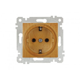 Розетка 1-ая (скрытая, без рамки, с/з) дуб, RITA, MUTLUSAN