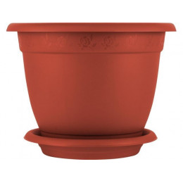 Горшок для цветов с подставкой, 2,9 л., Борнео, терракотовый, InGreen