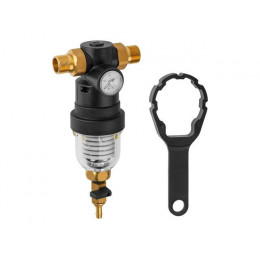 Фильтр самоочищающийся 3/4" нар., с манометром, AV Engineering (инд. упак.)