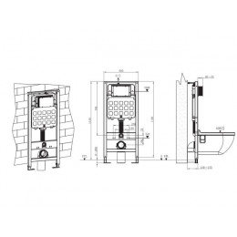 Инсталляционный сет 3 в 1 с кнопкой 311, AV Engineering