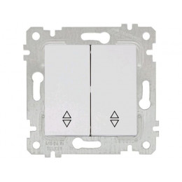 Выключатель проходной 2-клав. (скрытый, без рамки, винт. зажим) белый, RITA, MUTLUSAN