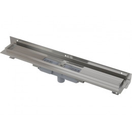 Водоотводящий желоб с порогами для перф. решетки и регул.ворот.к стене, вертик. сток, 650, Alcaplast