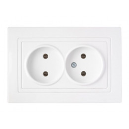 Розетка 2-ая (скрытая, б/з) белая, Уют, Bylectrica