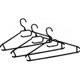 Набор вешалок для легкой одежды, 3 шт., Light, 48-50, 405х205х30 мм., черный, KEEPLEX