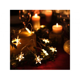 Гирлянда светодиодная «Звездочки» 1.5 м, 10 LED, прозрачный ПВХ, теплый белый NEON-NIGHT